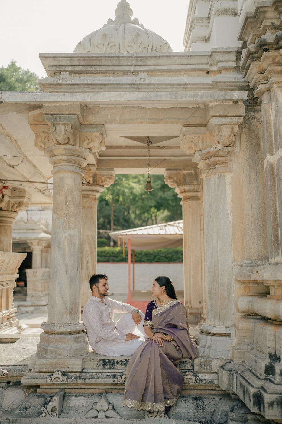 Couple in marble temple